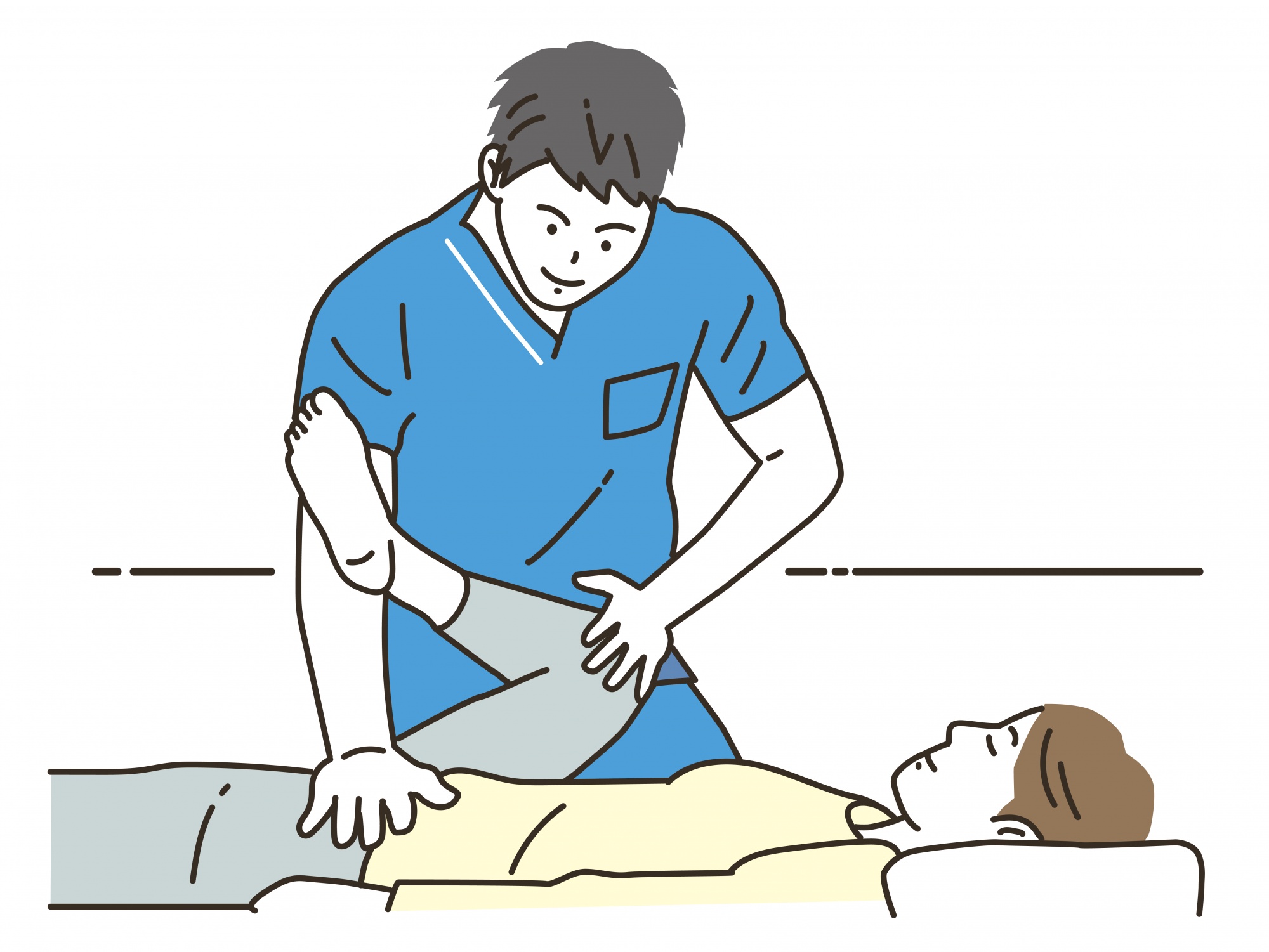 カイロプラクティックを受ける看護師